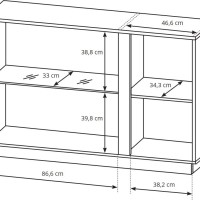 Μπουφές 36146-ARCW-21V Λευκό+Λευκό High Gloss+Grandson 138,2x90,5x40cm