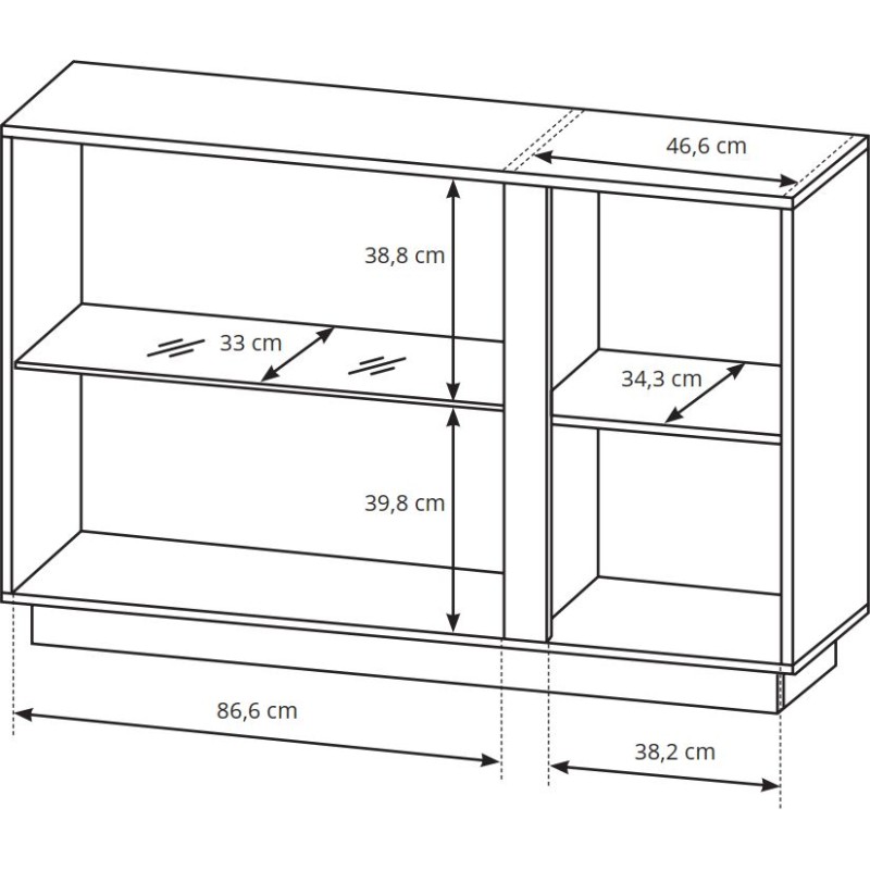 Μπουφές 36146-ARCW-21V Λευκό+Λευκό High Gloss+Grandson 138,2x90,5x40cm