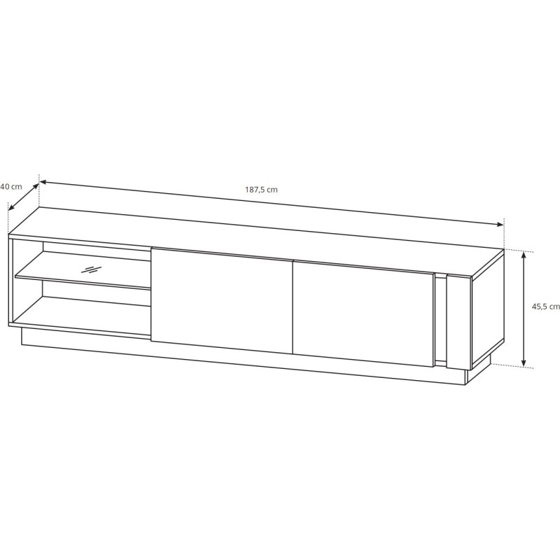 Έπιπλο τηλεόρασης 36146-ARC-BTV Artisan+Γραφίτης 187,5x45,5x40cm