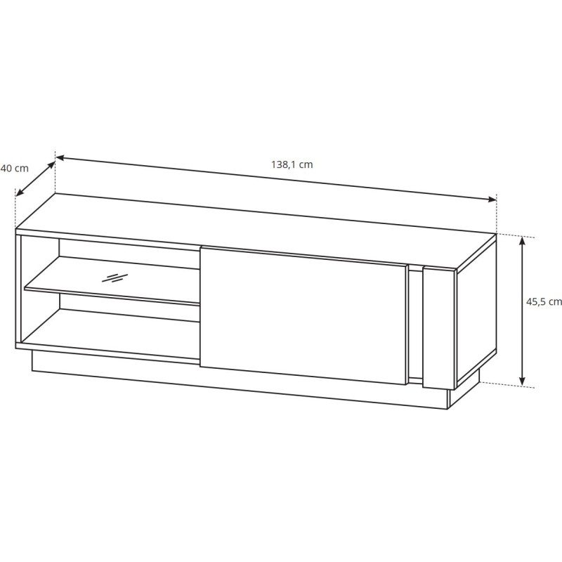 Έπιπλο τηλεόρασης 36146-ARC-STV Artisan+Γραφίτης 138,1x45,5x40cm