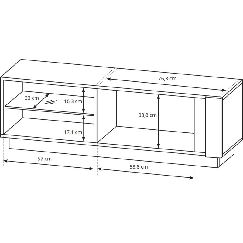 Έπιπλο τηλεόρασης 36146-ARC-STV Artisan+Γραφίτης 138,1x45,5x40cm