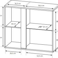 Κρεμαστή Βιτρίνα 36146-ARCW-WV Λευκό+Λευκό High Gloss+Grandson 96,5x82,5x40cm