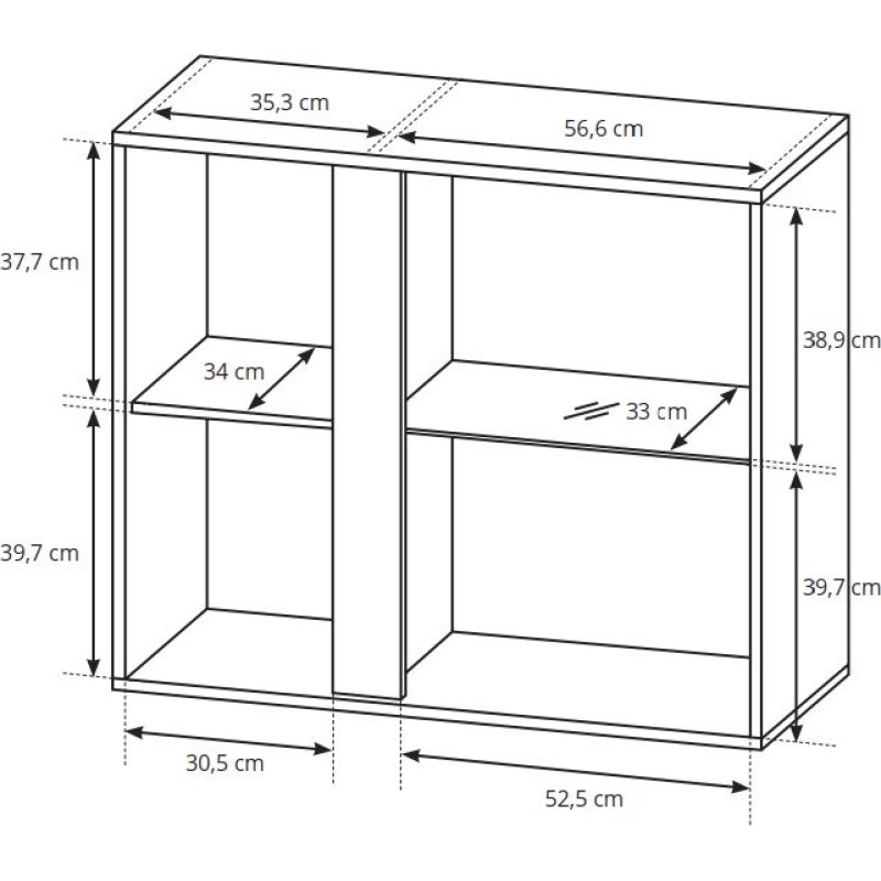 Κρεμαστή Βιτρίνα 36146-ARCW-WV Λευκό+Λευκό High Gloss+Grandson 96,5x82,5x40cm