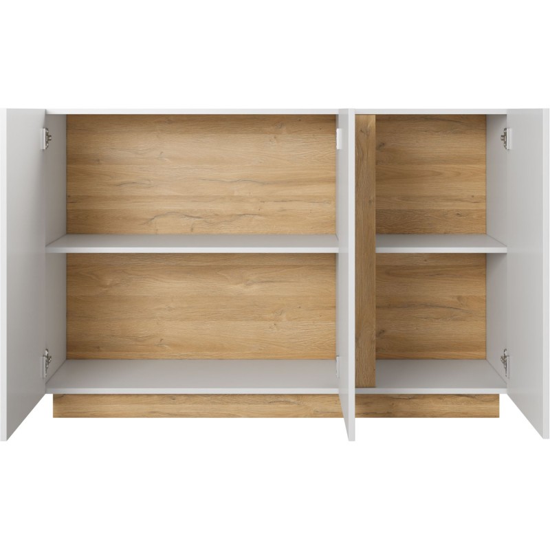 Μπουφές 36146-ARCW-21V Λευκό+Λευκό High Gloss+Grandson 138,2x90,5x40cm