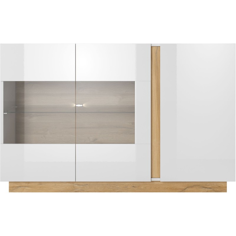 Μπουφές 36146-ARCW-21V Λευκό+Λευκό High Gloss+Grandson 138,2x90,5x40cm