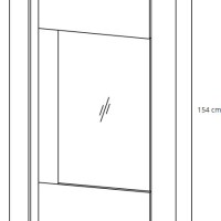 Βιτρίνα 36146W-ARC-SV Λευκό+Λευκό High Gloss+Grandson72x154x40cm
