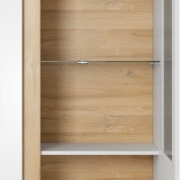Βιτρίνα 36146W-ARC-SV Λευκό+Λευκό High Gloss+Grandson72x154x40cm