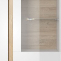 Βιτρίνα 36146W-ARC-SV Λευκό+Λευκό High Gloss+Grandson72x154x40cm