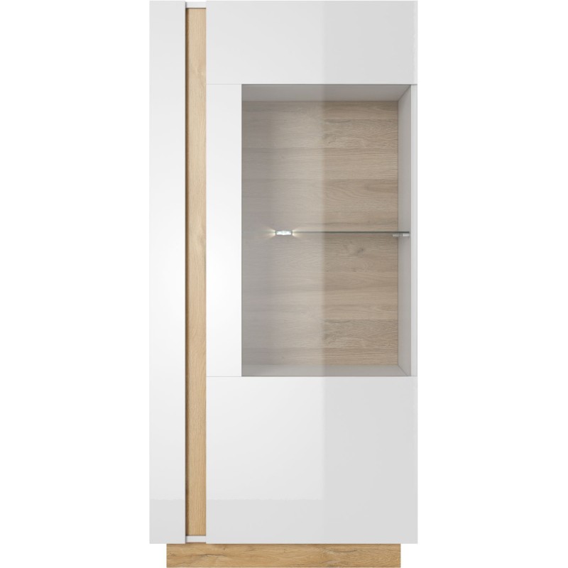 Βιτρίνα 36146W-ARC-SV Λευκό+Λευκό High Gloss+Grandson72x154x40cm