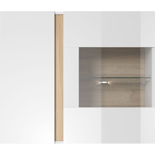 Βιτρίνα κρεμαστή 36146-ARCW-WV Λευκό+Λευκό High Gloss+Grandson 96,5x82,5x40cm