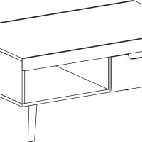 Τραπεζάκι Nordi Artisan+μαύρο 107x46x67cm