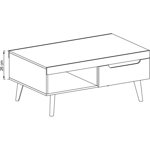 Τραπεζάκι Nordi Artisan+μαύρο 107x46x67cm