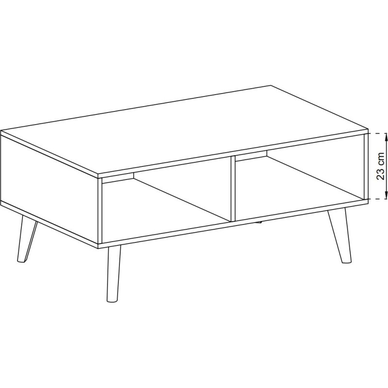 Τραπεζάκι Nordi Artisan+μαύρο 107x46x67cm