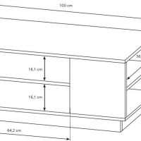 Τραπεζάκι 36146-ARC-40 Artisan+Γραφίτης 100x45,5x60 cm