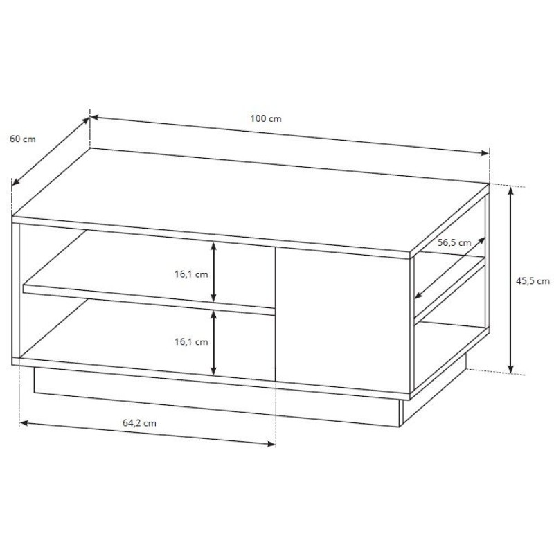 Τραπεζάκι 36146-ARC-40 Artisan+Γραφίτης 100x45,5x60 cm