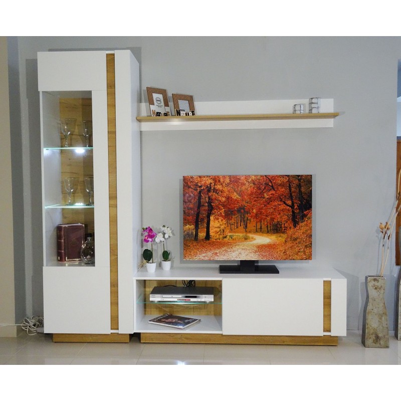 Βιτρίνα 36146-ARCW-HV λευκό+Grandson 60x194x40cm