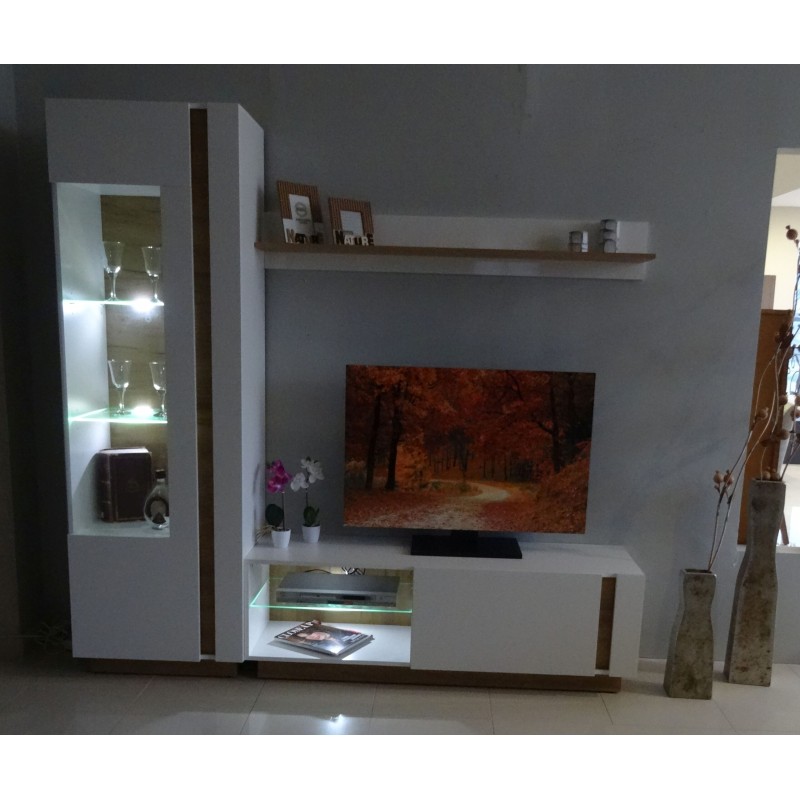 Σύνθεση 36146-ARCW Λευκό+Λευκό High Gloss+Grandson 270x194x40cm