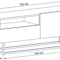 Έπιπλο τηλεόρασης 02109-ENJ-w Λευκό 120x47x37cm