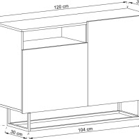 Μπουφές 21113-ENJ-S-w Λευκό 120x82x37cm