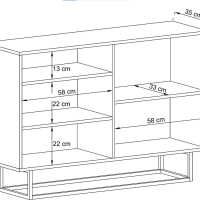 Μπουφές 21113-ENJ-S-w Λευκό 120x82x37cm
