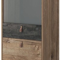 Βιτρίνα Dark χρώμα Βελανιδιά+black stone 53x197x39cm