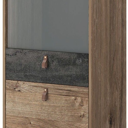 Βιτρίνα Dark χρώμα Βελανιδιά+black stone 53x197x39cm