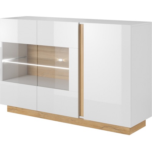 Μπουφές 36146-ARCW-21V Λευκό+Λευκό High Gloss+Grandson 138,2x90,5x40cm