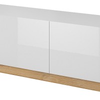 Έπιπλο τηλεόρασης 36146-ARCW-BTV Λευκό+Λευκό High Gloss+Grandson 187,5x45,5x40cm