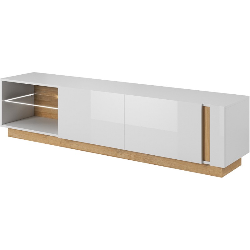 Έπιπλο τηλεόρασης 36146-ARCW-BTV Λευκό+Λευκό High Gloss+Grandson 187,5x45,5x40cm