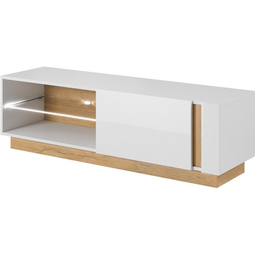 Έπιπλο τηλεόρασης 36146-ARCW-STV Λευκό+Λευκό High Gloss+Grandson 138,1x45,5x40cm