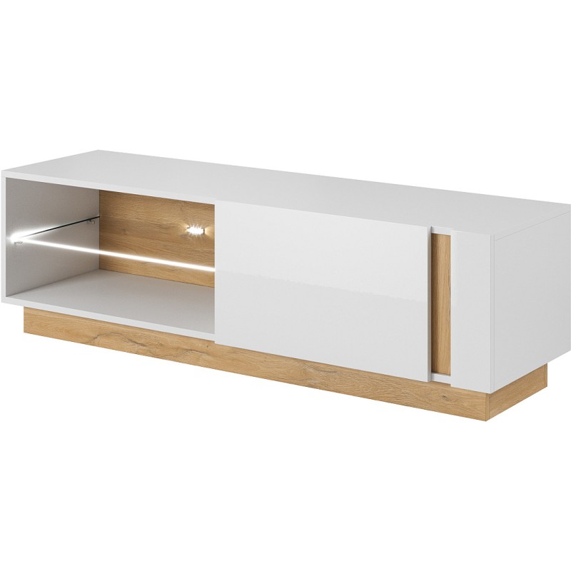 Έπιπλο τηλεόρασης 36146-ARCW-STV Λευκό+Λευκό High Gloss+Grandson 138,1x45,5x40cm