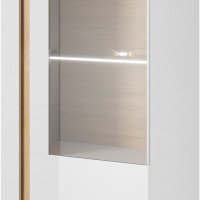 Βιτρίνα 36146W-ARC-SV Λευκό+Λευκό High Gloss+Grandson72x154x40cm