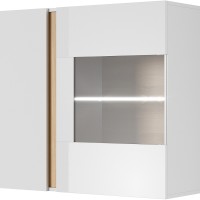 Κρεμαστή Βιτρίνα 36146-ARCW-WV Λευκό+Λευκό High Gloss+Grandson 96,5x82,5x40cm
