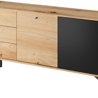 Μπουφές Flow φυσικό Artisan+Black pearl 151x74x41cm