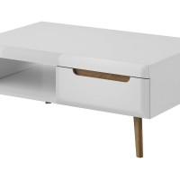 Τραπεζάκι Nordi Λευκό+Higloss λευκό+ Riviera 107x46x67cm