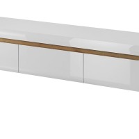 Έπιπλο τηλεόρασης Nordi Λευκό + Higloss λευκό + Riviera 160x50x40cm