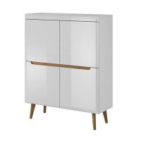 Μπουφές Nordi Λευκό+Higloss λευκό+Riviera 107x134x40cm