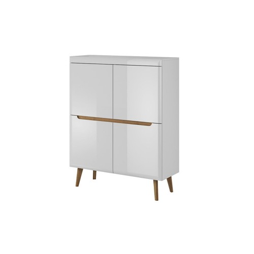 Μπουφές Nordi Λευκό+Higloss λευκό+Riviera 107x134x40cm