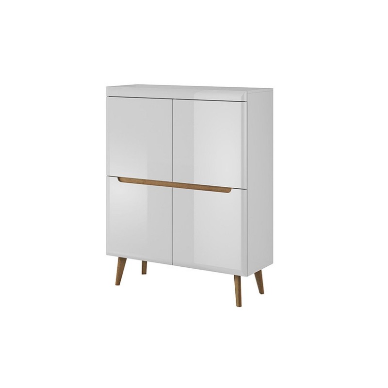 Μπουφές Nordi Λευκό+Higloss λευκό+Riviera 107x134x40cm