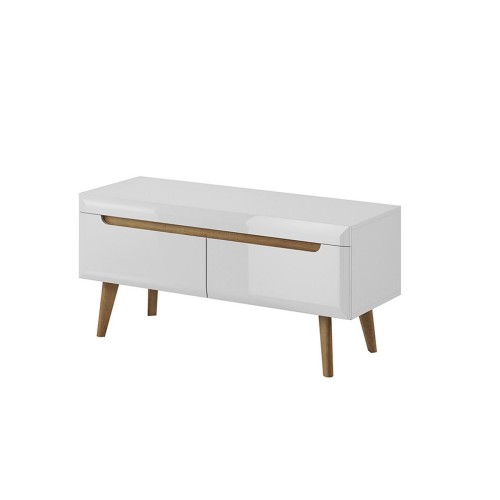 Έπιπλο Τηλεόρασης Nordi Λευκό+Higloss λευκό+Riviera 107x50x40cm