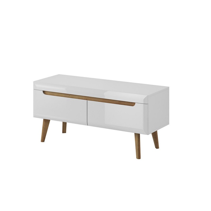 Έπιπλο Τηλεόρασης Nordi Λευκό+Higloss λευκό+Riviera 107x50x40cm