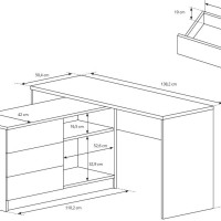 Γραφείο ΤΕΟ Λευκό 138x76x50,4-110cm