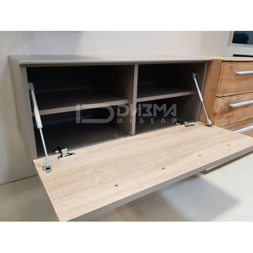 Σύνθεση τοίχου Binz-2 Γραφίτης+Βασάλτης 300x206x43-37cm