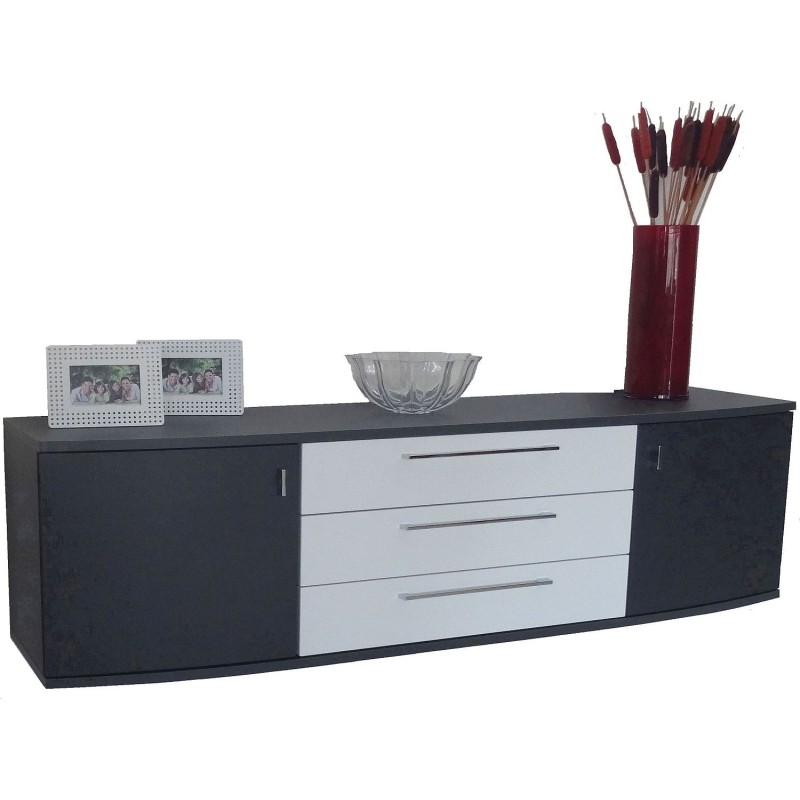 Κρεμαστός μπουφές Kantate 180x53x42cm Γραφίτης+Λευκό