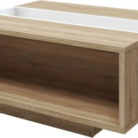 Τραπεζάκι Raylie Φυσικό+Λευκό 110x41x75cm