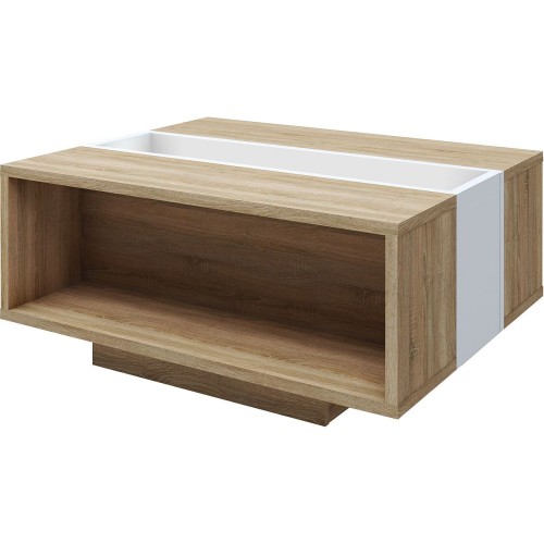 Τραπεζάκι Raylie Φυσικό+Λευκό 110x41x75cm