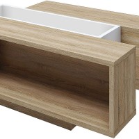 Τραπεζάκι Raylie Φυσικό+Λευκό 110x41x75cm