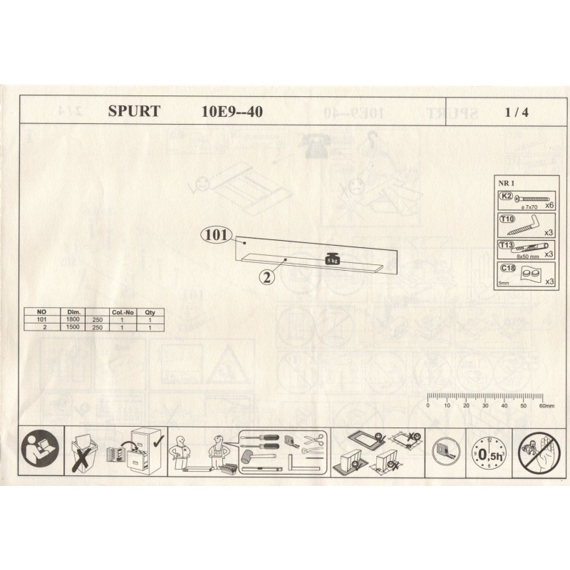 Σύνθεση SPURT 340x54x197cm Φυσικό Golden craft+ Σαμπανί