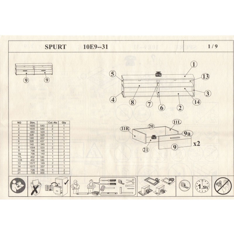 Σύνθεση SPURT 340x54x197cm Φυσικό Golden craft+ Σαμπανί