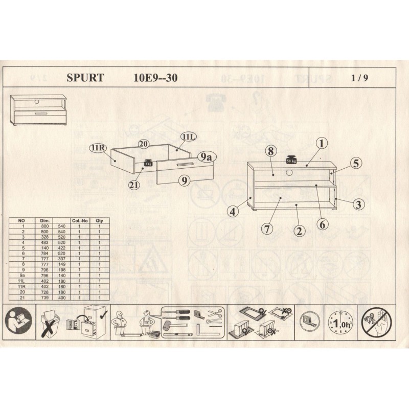 Σύνθεση SPURT 340x54x197cm Φυσικό Golden craft+ Σαμπανί